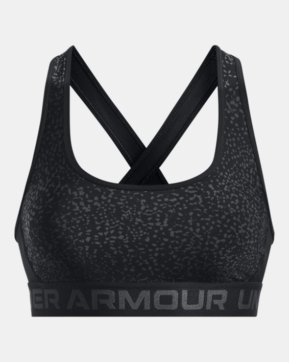 Bra Deportivo Armour® Mid Crossback Printed para Mujer, Black, pdpMainDesktop image number 10